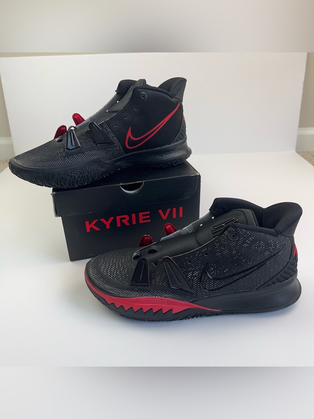 Nike Kyrie 7 "Bred" Black Red Basketball Shoes - Men's Size 11 🔥‎